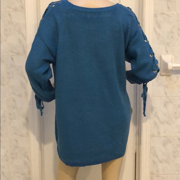 GIRLY & FLIRTY WINTER BLUE SWEATER DRESS - Picture 7 of 8